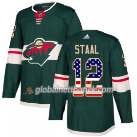 Minnesota Wild Hockeydrakt Eric Staal 12 2017-2018 USA Flag Fashion Grønn Adidas Authentic - Herre